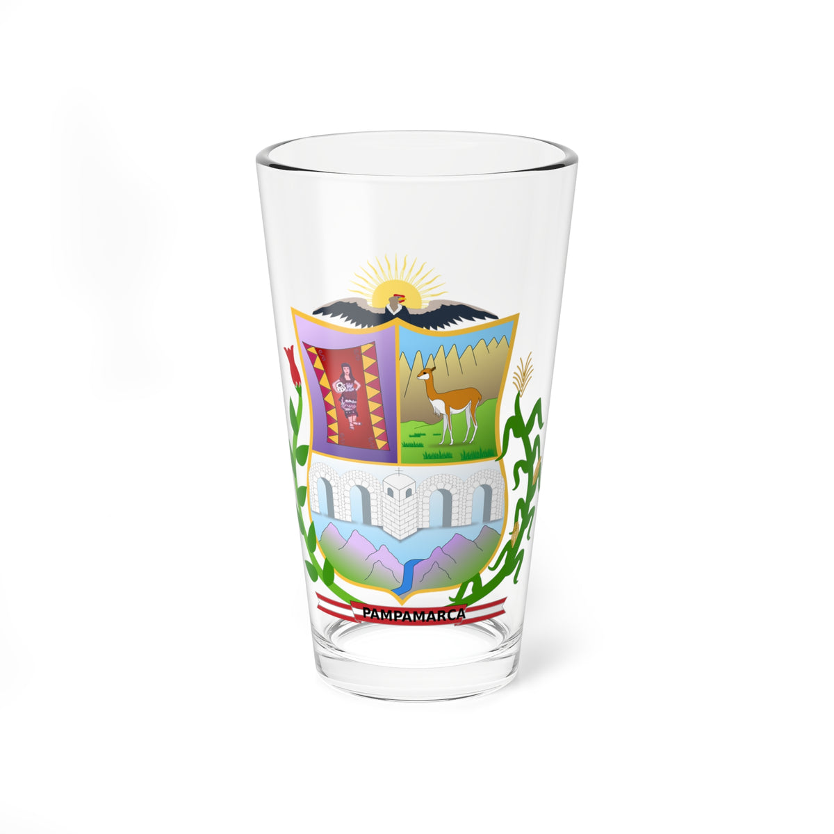 Escudo Pampamarca (Peru) (Coat of Arms) Pint Glass 16oz