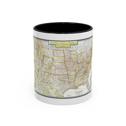 USA - The United States (1951) (Map) Accent Coffee Mug