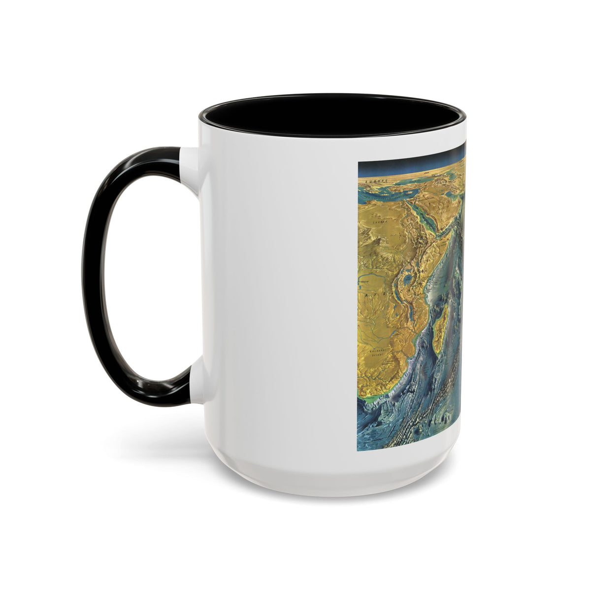 Indian Ocean Floor (1967) (Map) Accent Coffee Mug