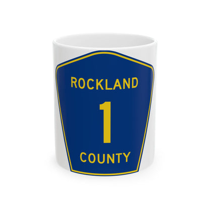 Rockland County 1 (New York) (Road Sign) White Coffee Mug