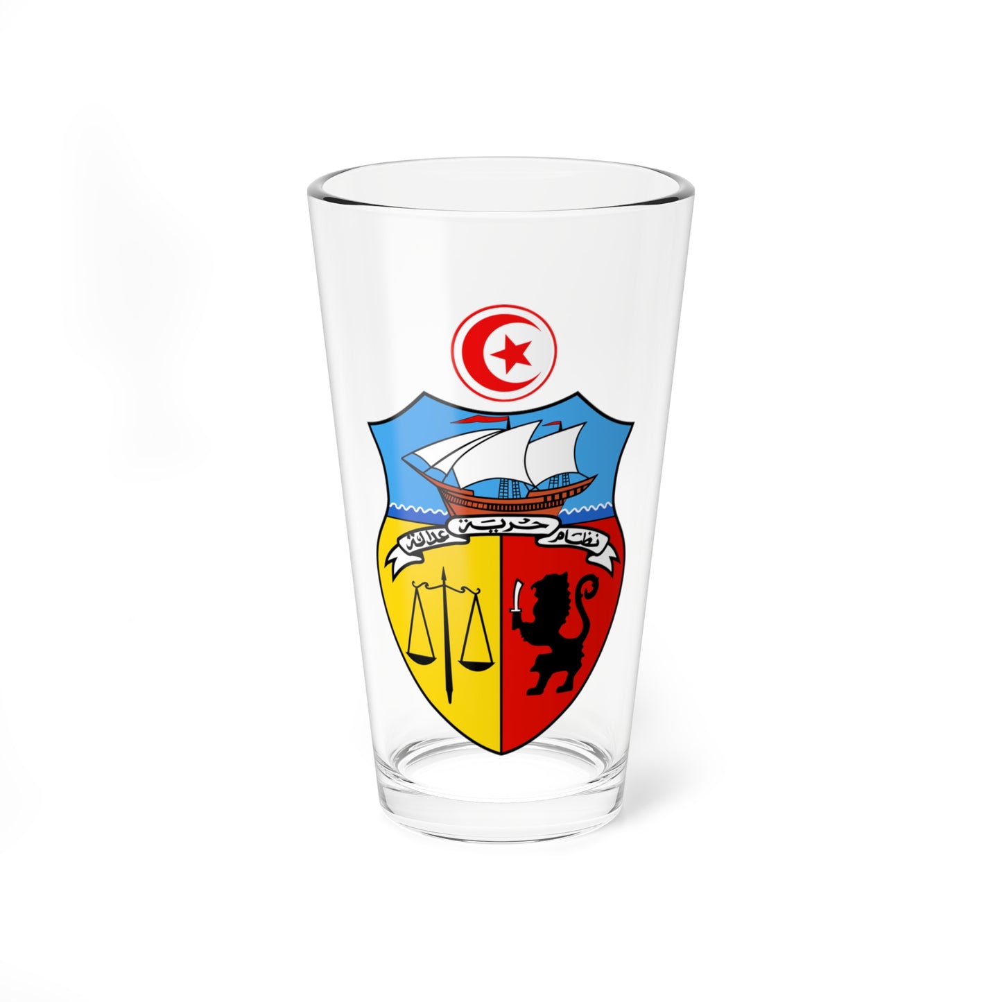 Coat of arms of Tunisia 1963-1989 (Tunisia) (Coat of Arms) Pint Glass 16oz