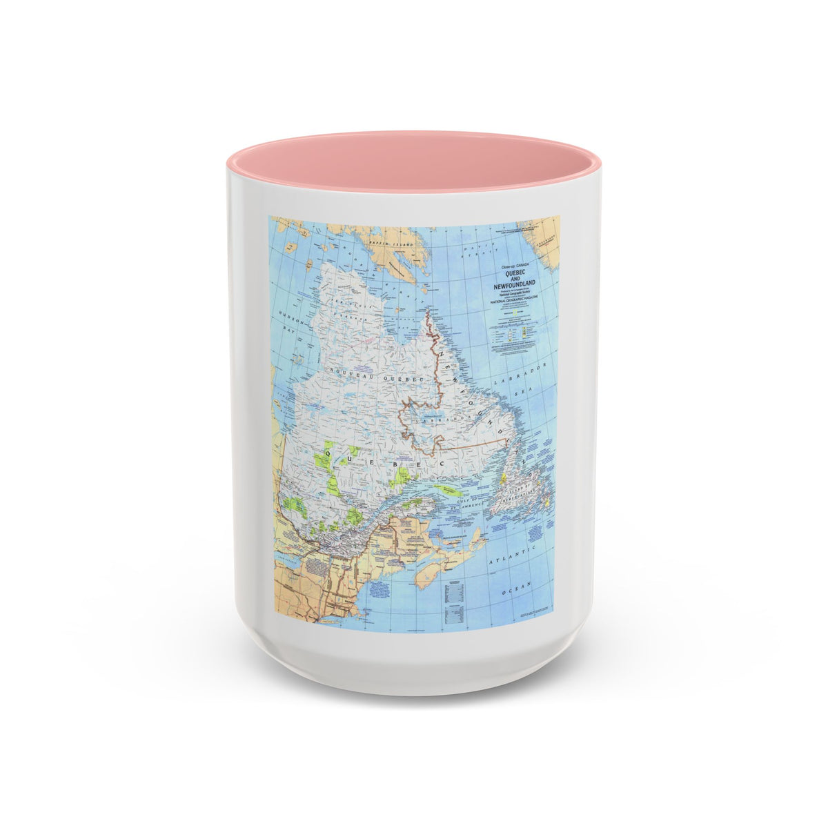 Canada - Quebec & Newfoundland (1980) (Map) Accent Coffee Mug