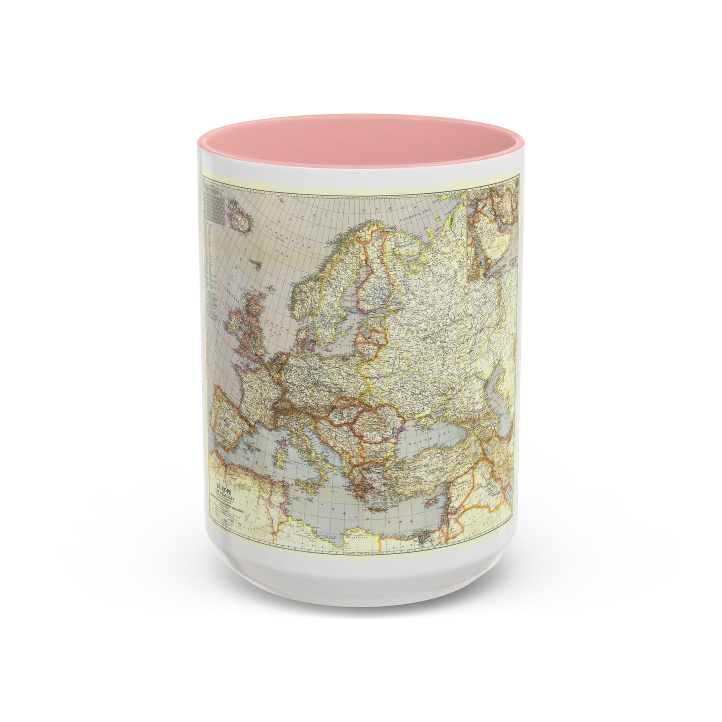 Europe and the Near East (1940) (Map) Accent Coffee Mug