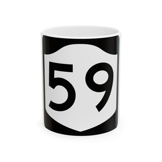 NY-59 (New York) (Road Sign) White Coffee Mug