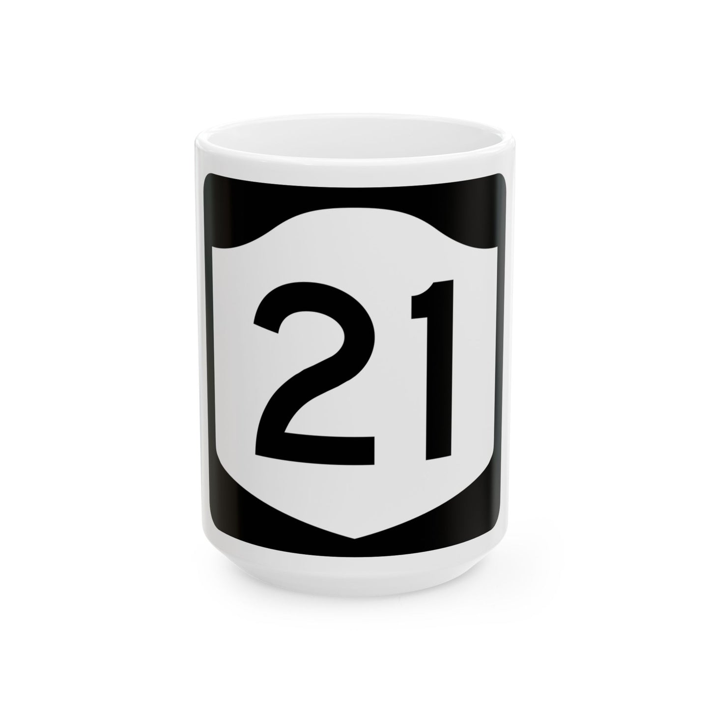 NY-21 (New York) (Road Sign) White Coffee Mug