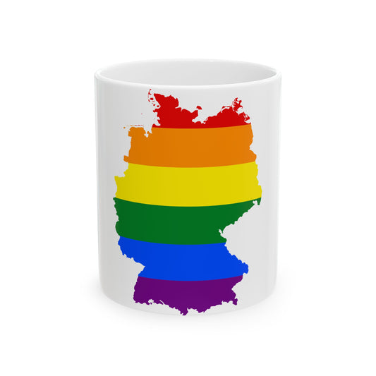 LGBT flag map of Germany (Germany) White Coffee Mug