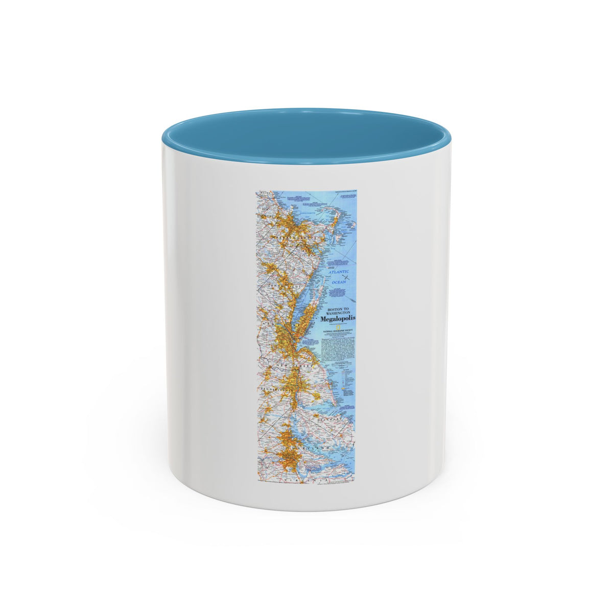 USA - Megalopolis- Boston to Washington (1994) (Map) Accent Coffee Mug