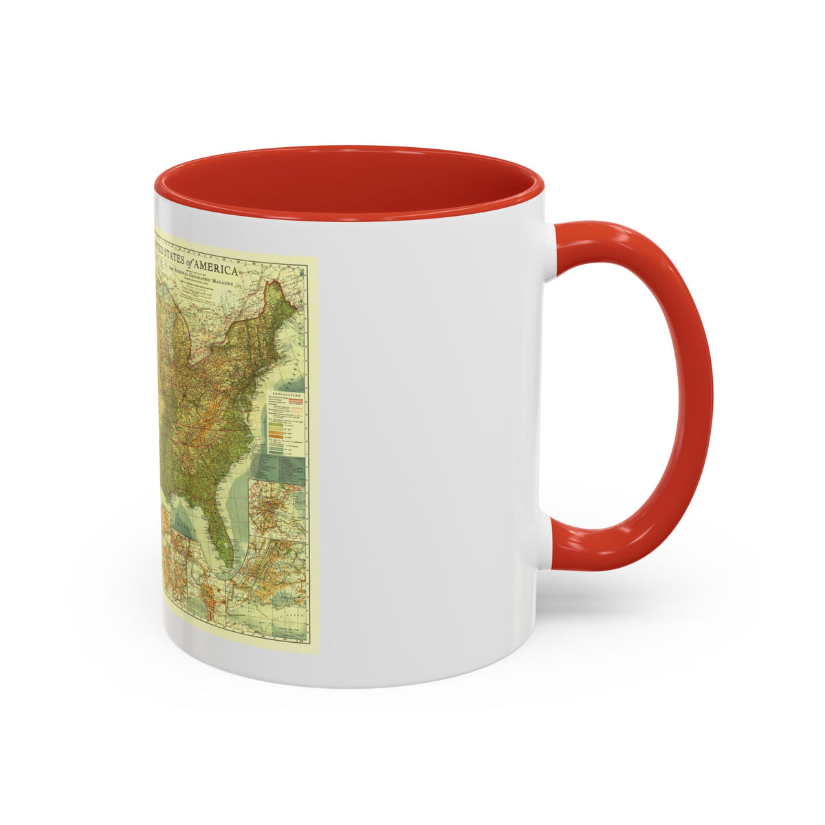 USA - The United States (1923) (Map) Accent Coffee Mug
