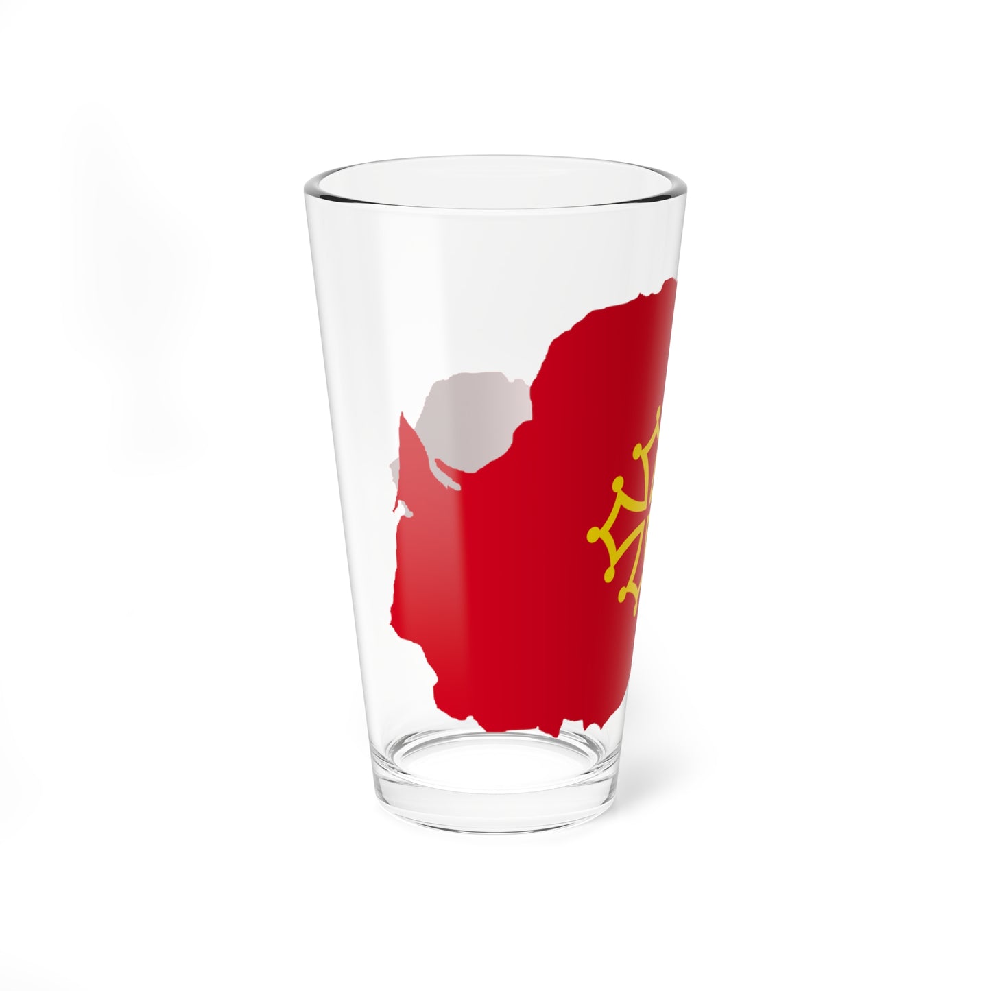 Flag-map of Occitania (France) Pint Glass 16oz