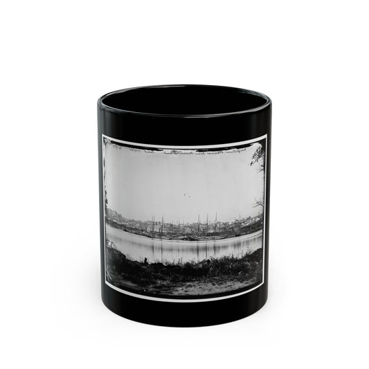 Washington, D.C. Georgetown Waterfront With Sailing Vessels, Seen From Mason's Island (U.S. Civil War) Black Coffee Mug