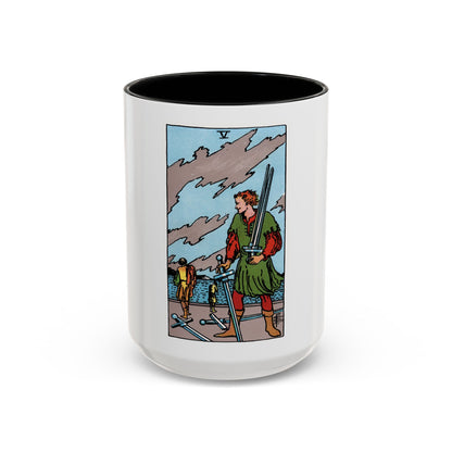 The 5 of Swords (Tarot Card) Accent Coffee Mug