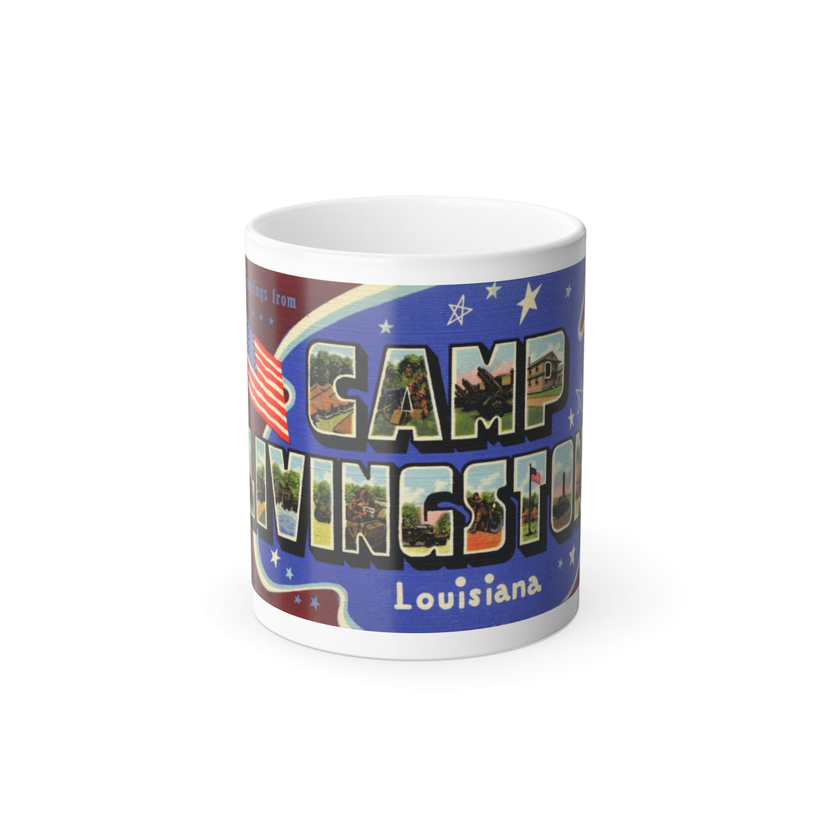Greetings from Camp Livingston Louisiana (Greeting Postcards) Color Changing Mug 11oz