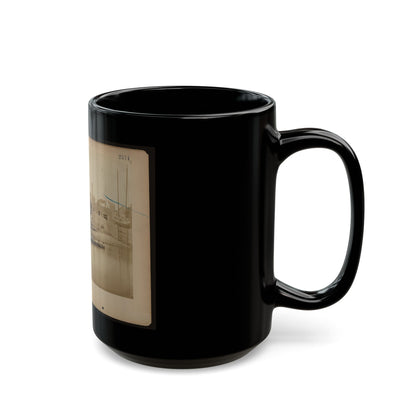 Military Construction In Northern Virginia  Men Sitting In Blanket Boats Strapped Together On The Potomac River (U.S. Civil War) Black Coffee Mug