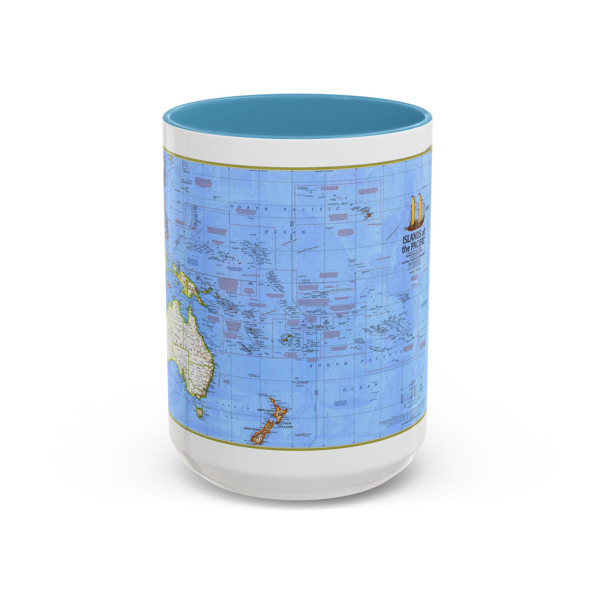 Pacific - Islands of the (1974) (Map) Accent Coffee Mug