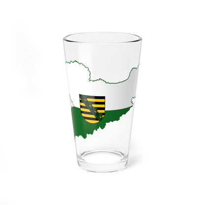 Flag map of Saxony (Germany) Pint Glass 16oz
