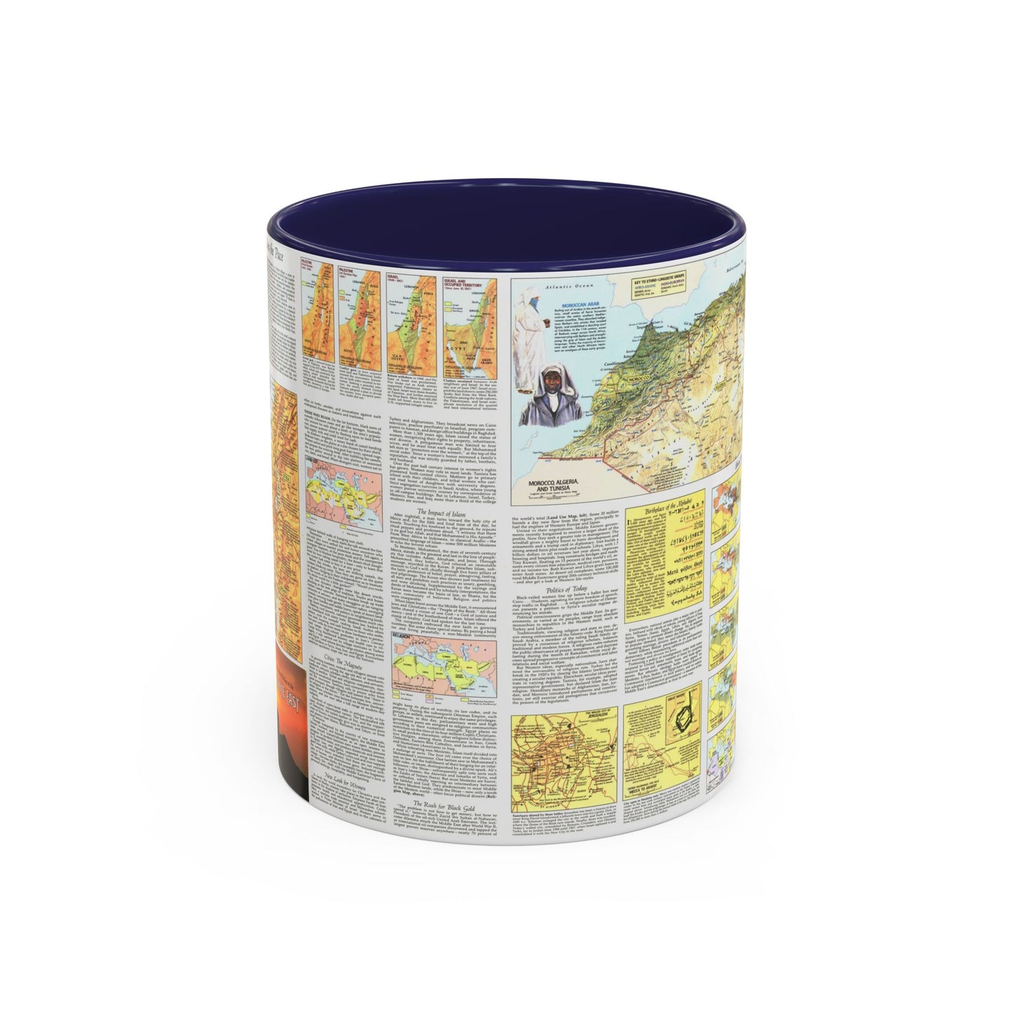 Middle East - The Peoples 2 (1972) (Map) Accent Coffee Mug