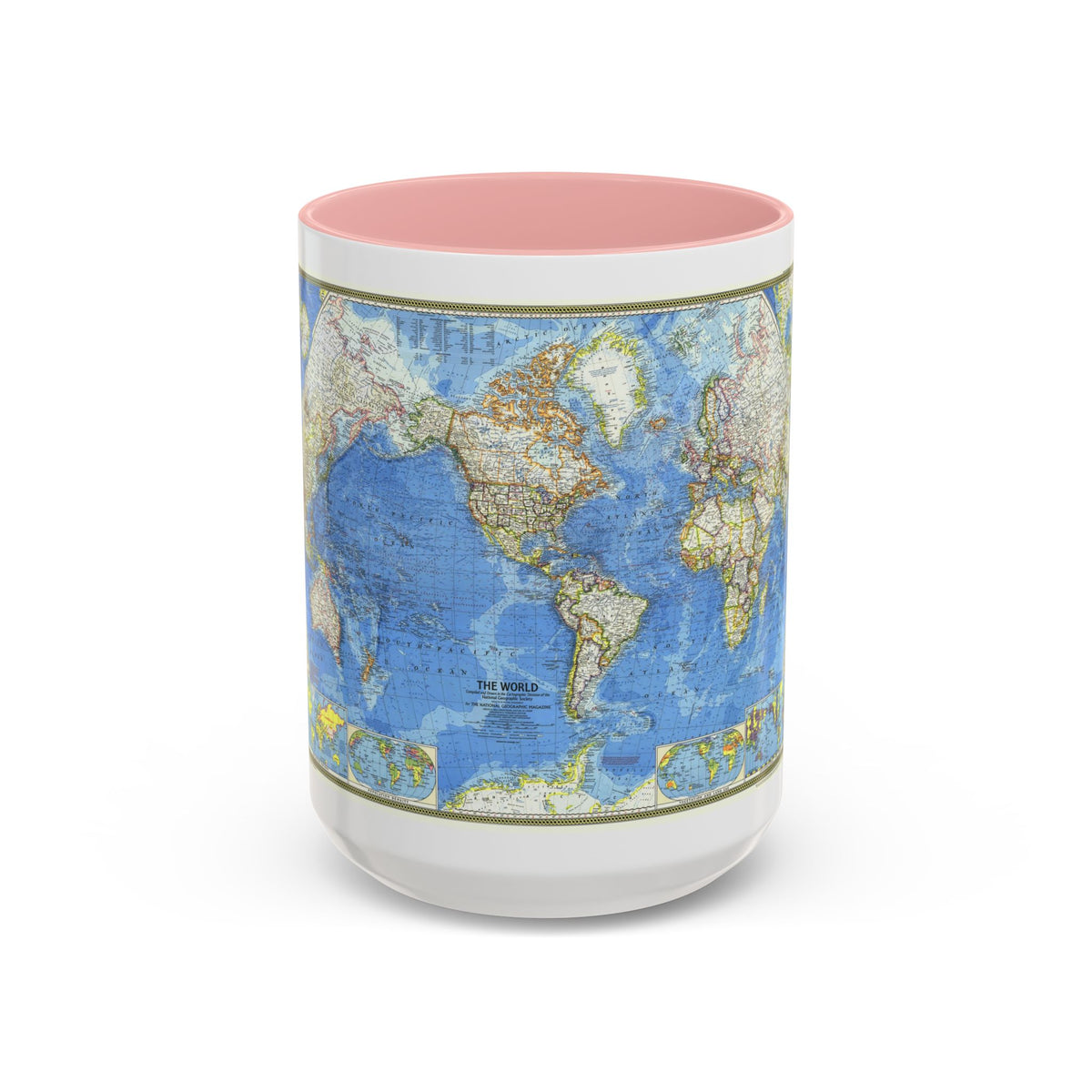 World Map (1970) (Map) Accent Coffee Mug
