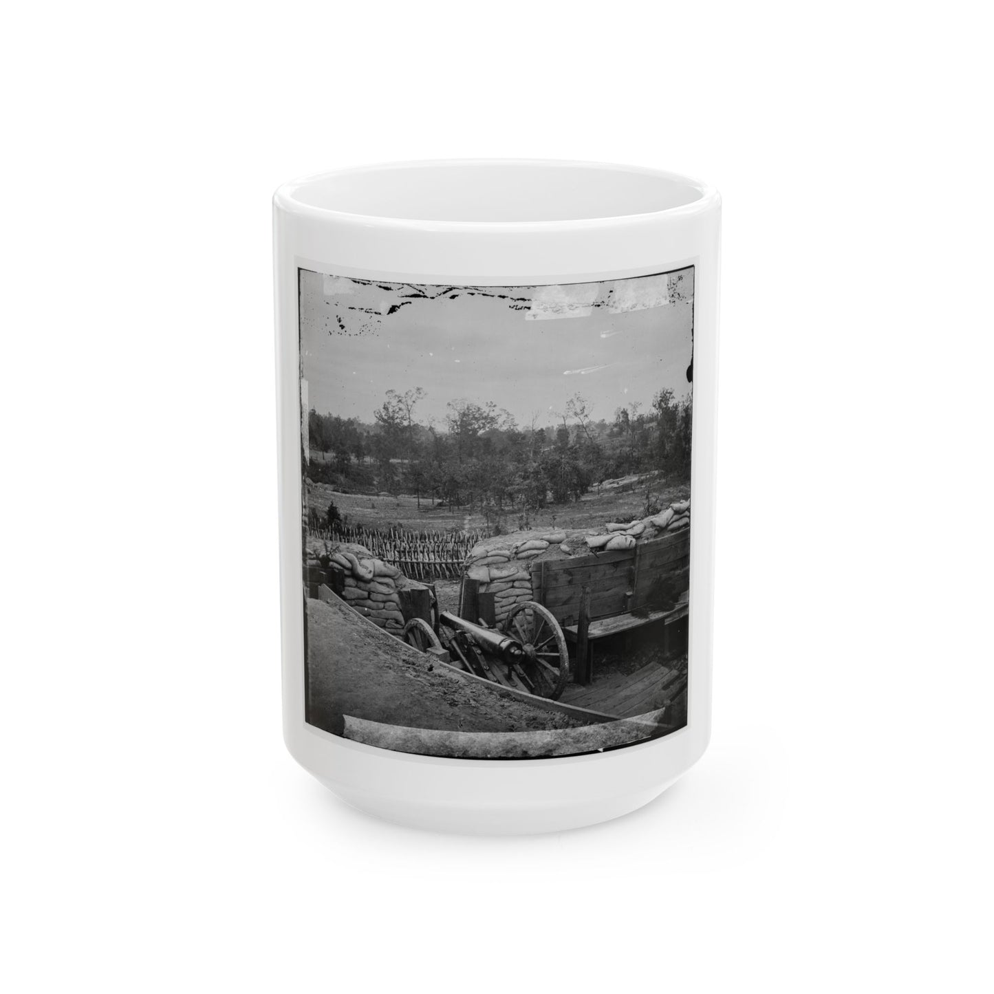 Atlanta, Georgia. Interior View Of Confederate Fort, East Of W. & A. Railroad, Looking East (U.S. Civil War) White Coffee Mug