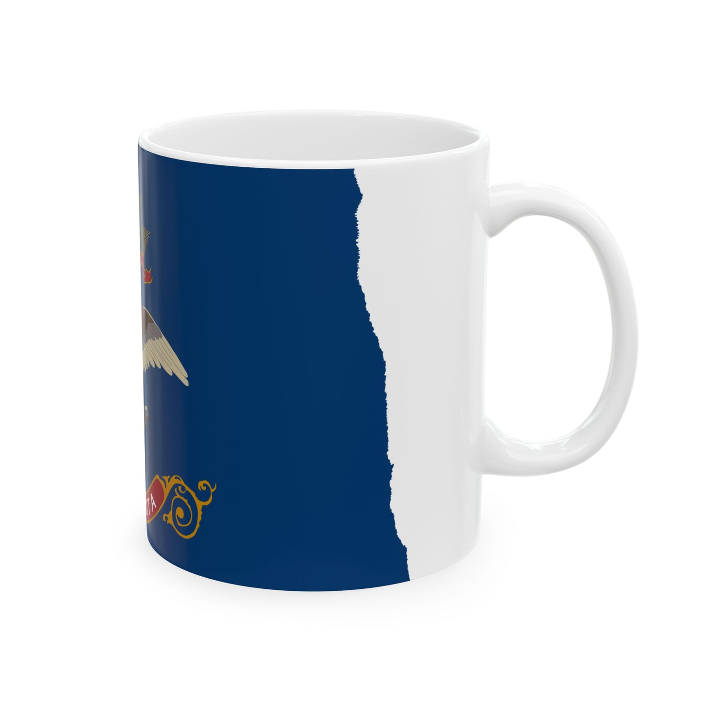 Flag-map of North Dakota (United States) White Coffee Mug