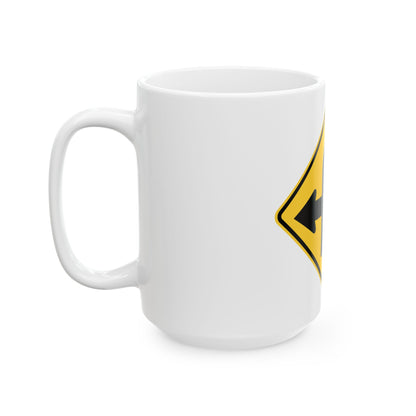 WISDOT W1-60 (Wisconsin) (Road Sign) White Coffee Mug-Go Mug Yourself