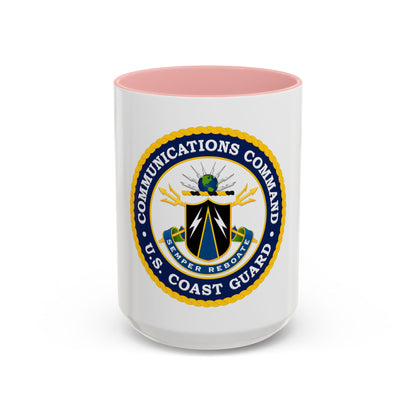 USCG Communications Command (U.S. Coast Guard) Accent Coffee Mug