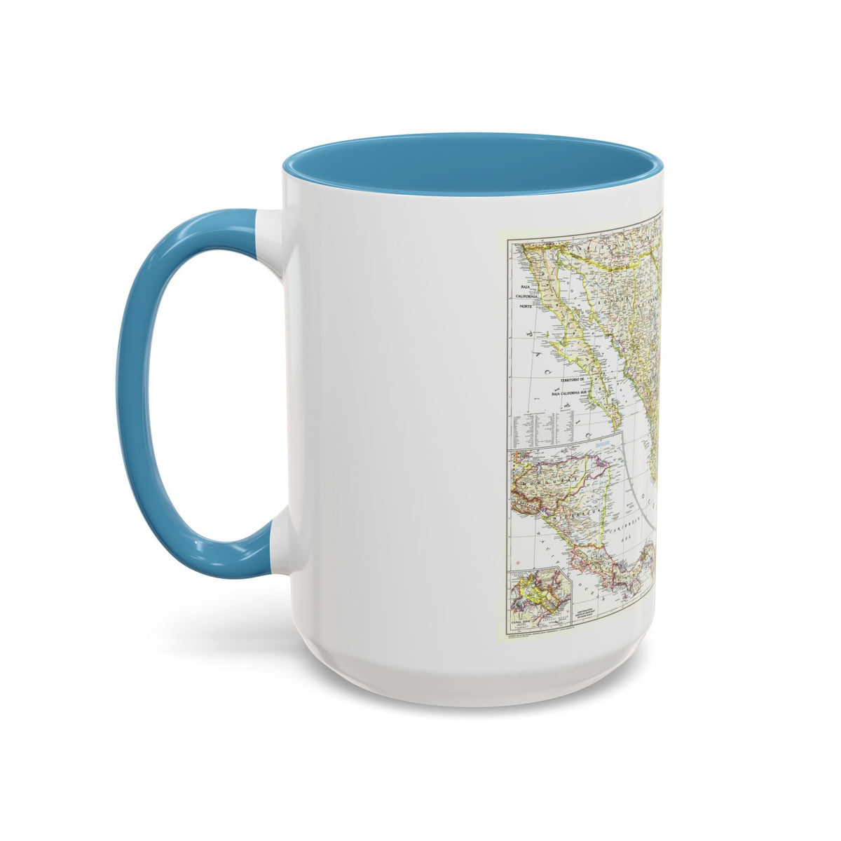 Central America & Mexico (1953) (Map) Accent Coffee Mug