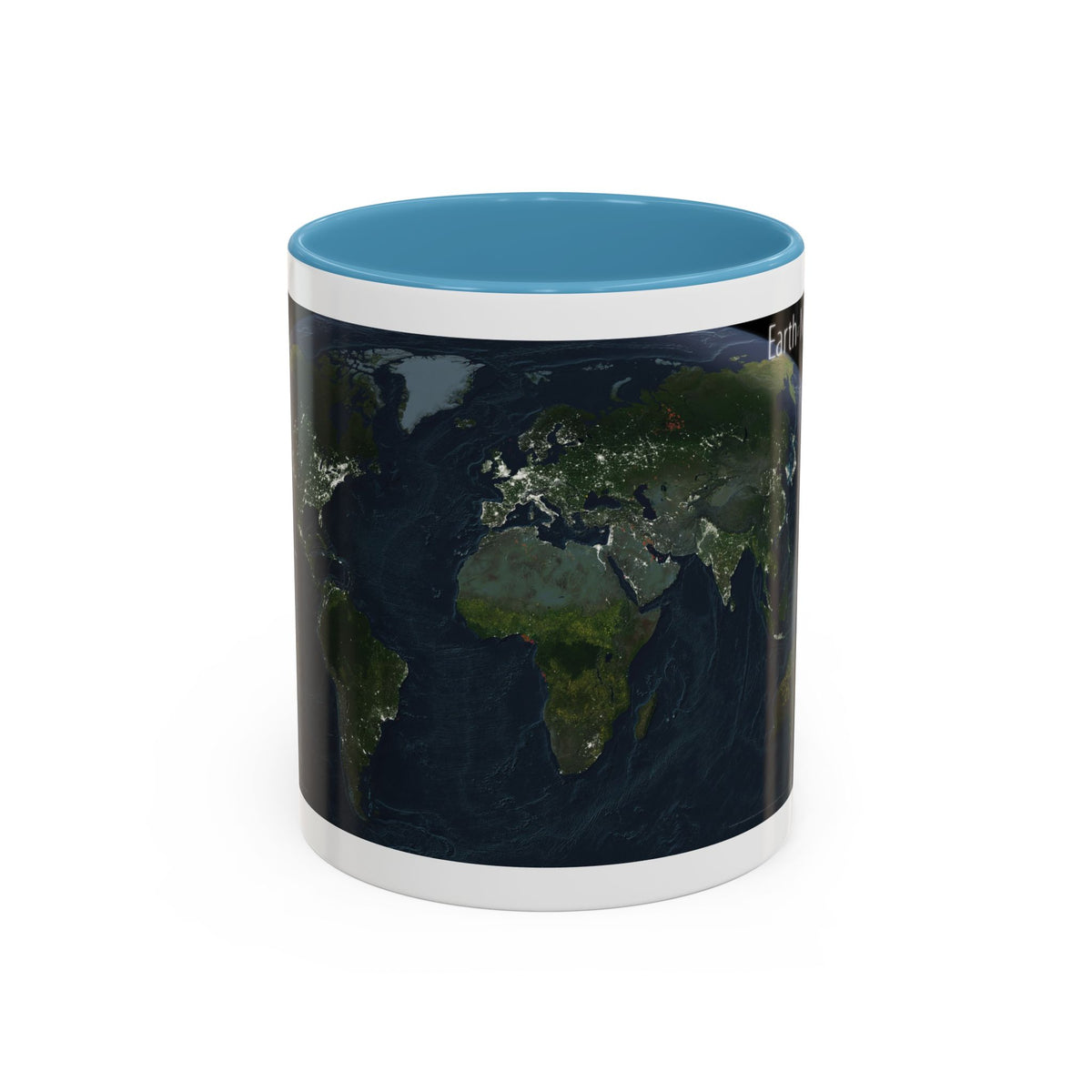 World Map - Earth at Night (2004) (Map) Accent Coffee Mug