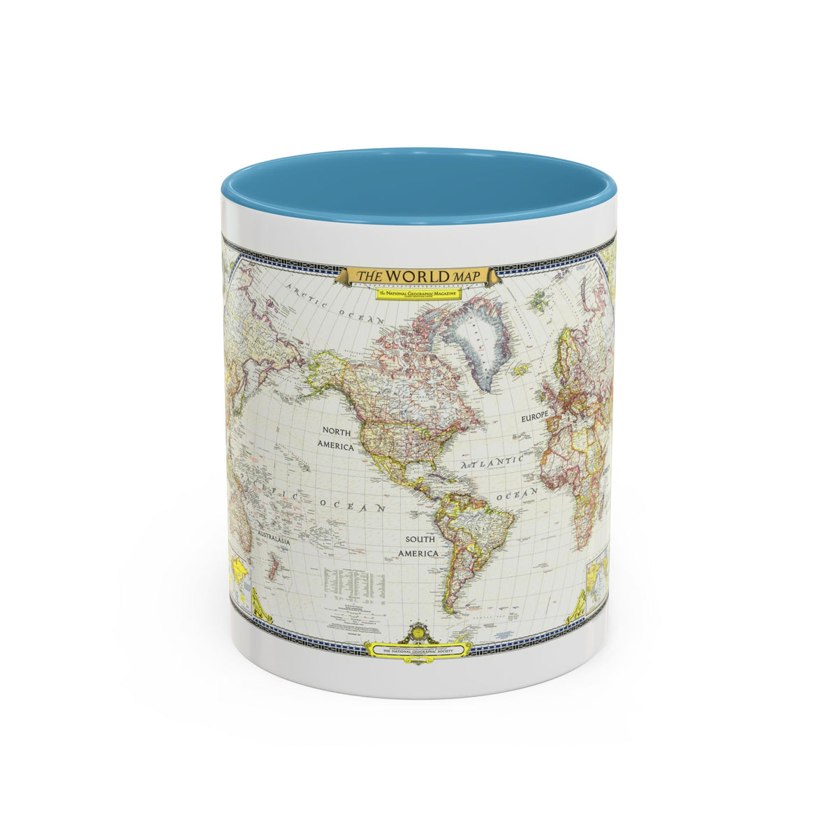 World Map (1951) (Map) Accent Coffee Mug