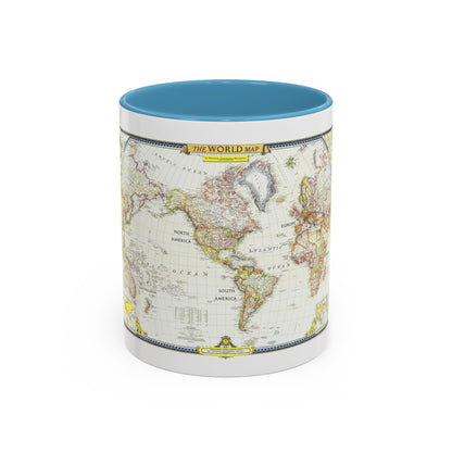 World Map (1951) (Map) Accent Coffee Mug