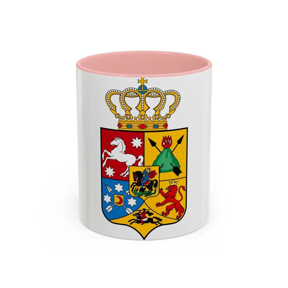 Tsardom of Georgian Emblem - Accent Coffee Mug-11oz-Pink-Go Mug Yourself