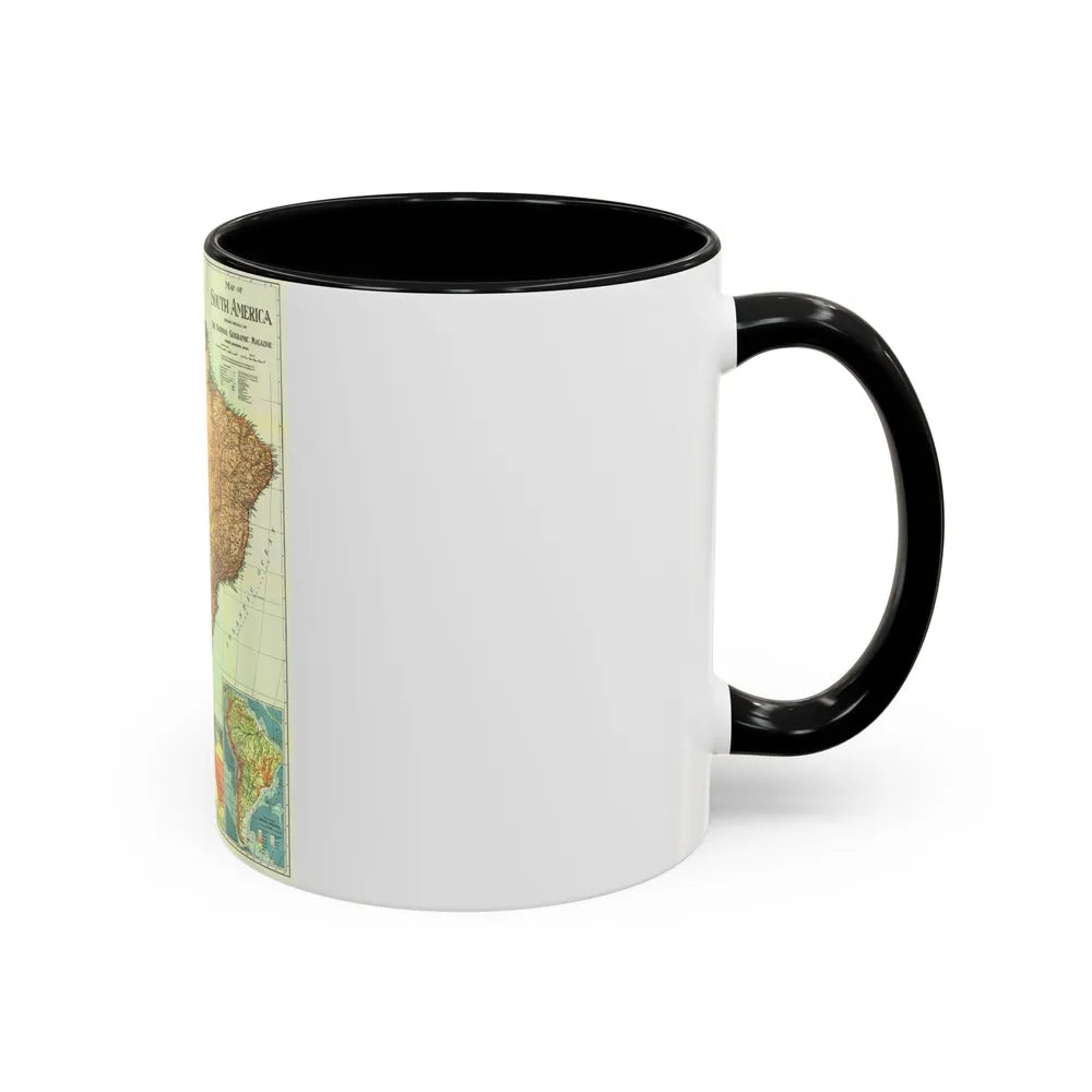 South America (1921) (Map) Accent Coffee Mug-Go Mug Yourself