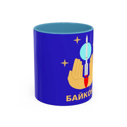 Flag of Baikonur Kazakhstan - Accent Coffee Mug-11oz-Light Blue-Go Mug Yourself