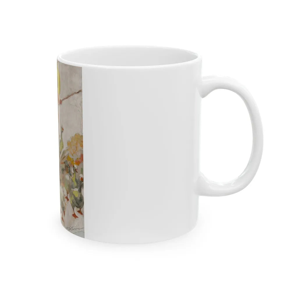 Corralling the Geese, possible magazine cover study - White Coffee Mug-Go Mug Yourself