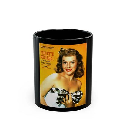 Paulette Goddard #156 - Mag. Cover (Vintage Female Icon) Black Coffee Mug-11oz-Go Mug Yourself