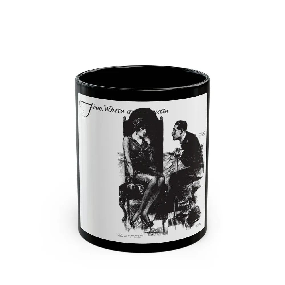 Free, White and Female (7), Collier's, March 31, 1928 - Black Coffee Mug-11oz-Go Mug Yourself