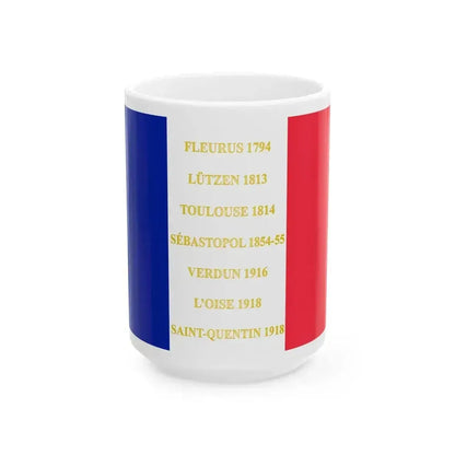 10e regiment dinfanterie de ligne - drapeau (France) White Coffee Mug 15oz - Go Mug Yourself