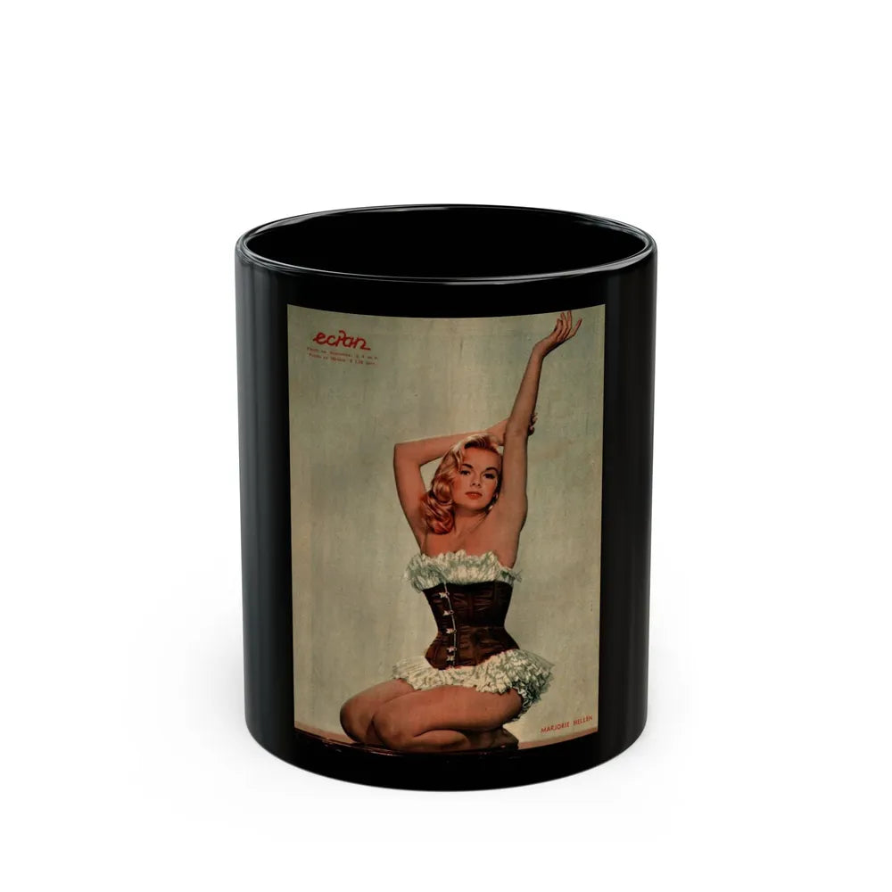 Leslie Parrish #211 (Vintage Female Icon) Black Coffee Mug-11oz-Go Mug Yourself