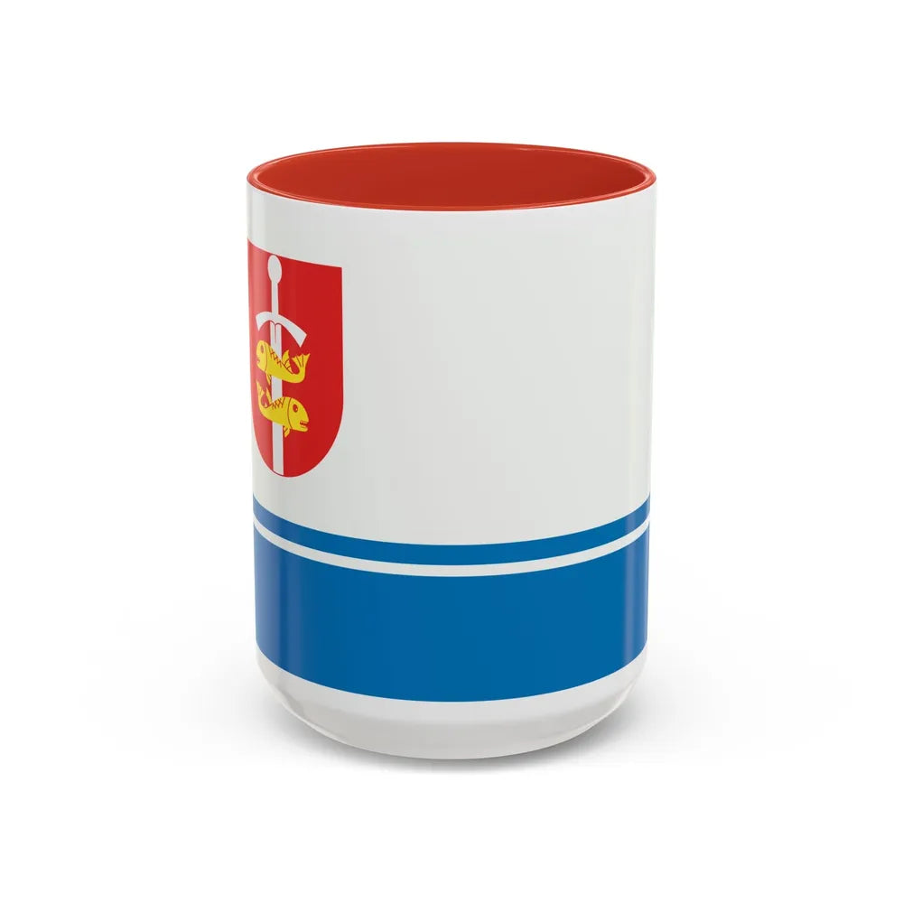 Flag of Gdynia Poland - Accent Coffee Mug-15oz-Red-Go Mug Yourself