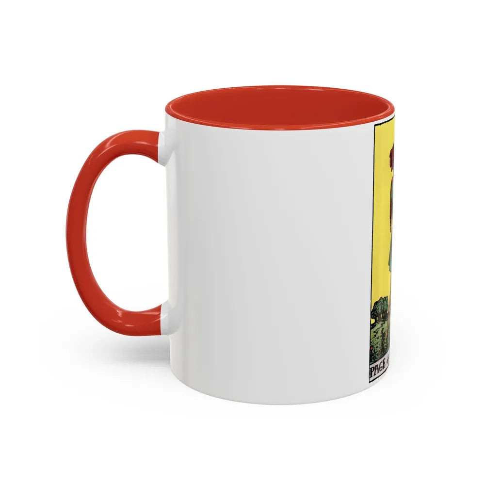 The Page of Pentacles (Tarot Card) Accent Coffee Mug-Go Mug Yourself