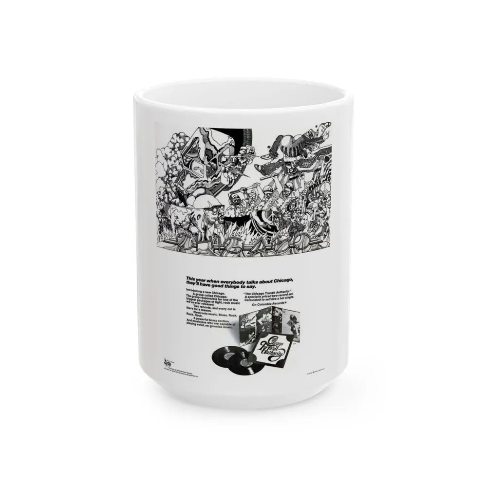 Chicago 1969 (Music Poster) White Coffee Mug-15oz-Go Mug Yourself