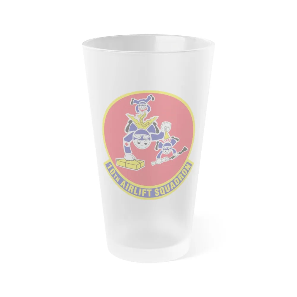 10th Airlift Squadron 2 (U.S. Air Force) Frosted Pint Glass 16oz-16oz-Frosted-Go Mug Yourself