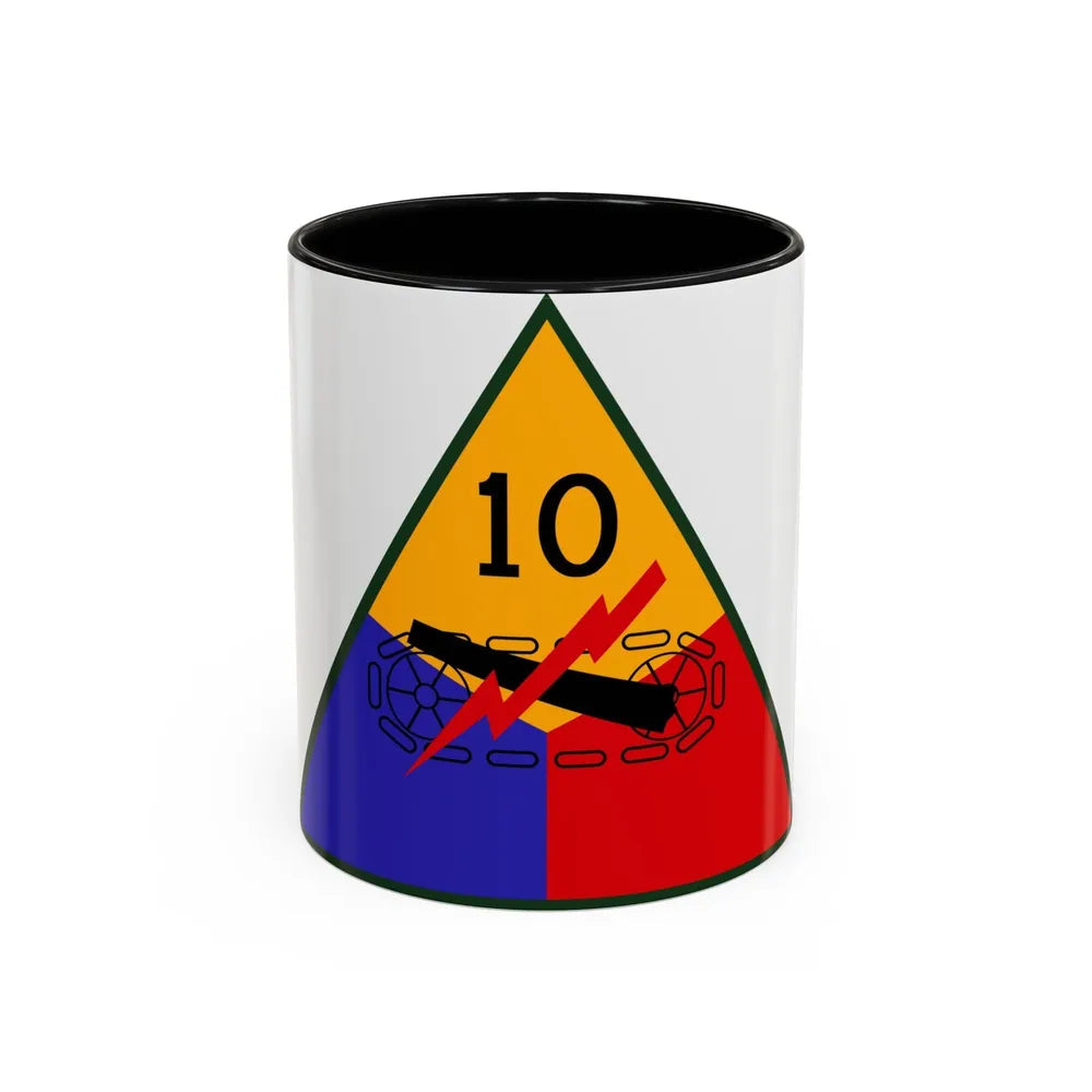 10th Armored Division (U.S. Army) Accent Coffee Mug-11oz-Black-Go Mug Yourself