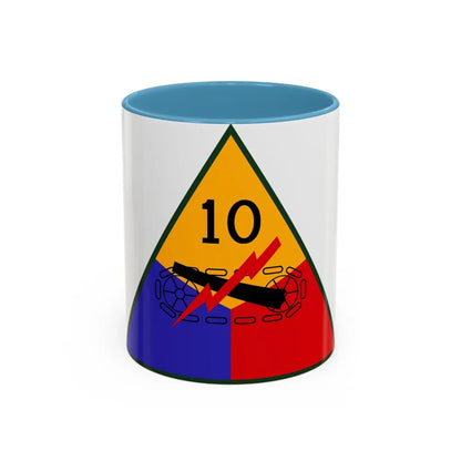 10th Armored Division (U.S. Army) Accent Coffee Mug-11oz-Light Blue-Go Mug Yourself