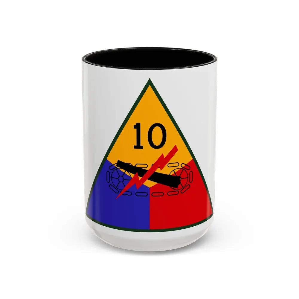 10th Armored Division (U.S. Army) Accent Coffee Mug-15oz-Black-Go Mug Yourself