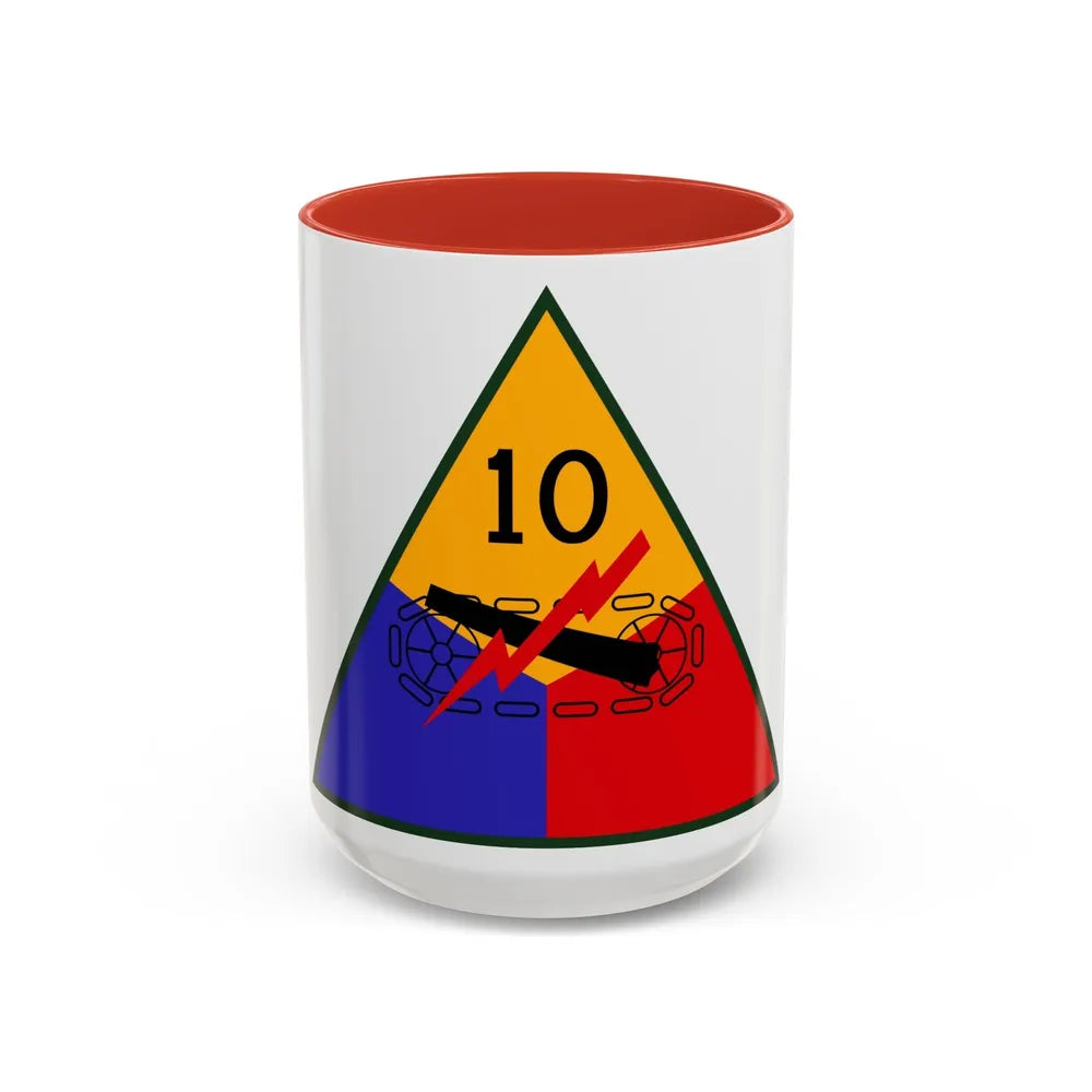 10th Armored Division (U.S. Army) Accent Coffee Mug-11oz-Navy-Go Mug Yourself