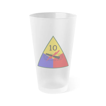 10th Armored Division (U.S. Army) Frosted Pint Glass 16oz-Go Mug Yourself