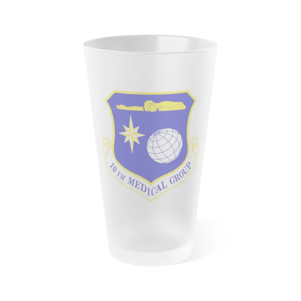 10th Medical Group (U.S. Air Force) Frosted Pint Glass 16oz-16oz-Frosted-Go Mug Yourself