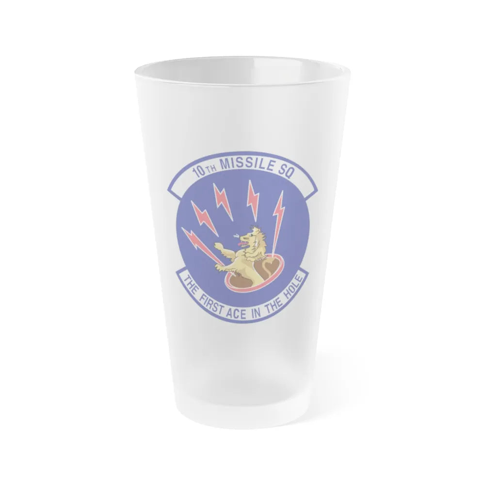 10th Missile SQ The First In The Hole (U.S. Air Force) Frosted Pint Glass 16oz-16oz-Frosted-Go Mug Yourself