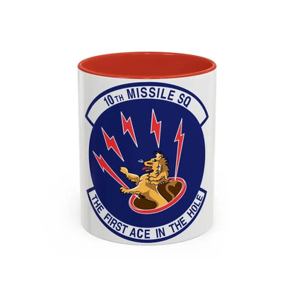 10th Missile SQ The First In The Hole (U.S. Air Force) Accent Coffee Mug 11oz Red - Go Mug Yourself