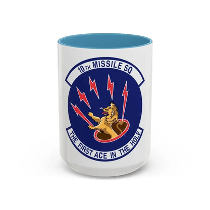 10th Missile SQ The First In The Hole (U.S. Air Force) Accent Coffee Mug 15oz Light Blue - Go Mug Yourself